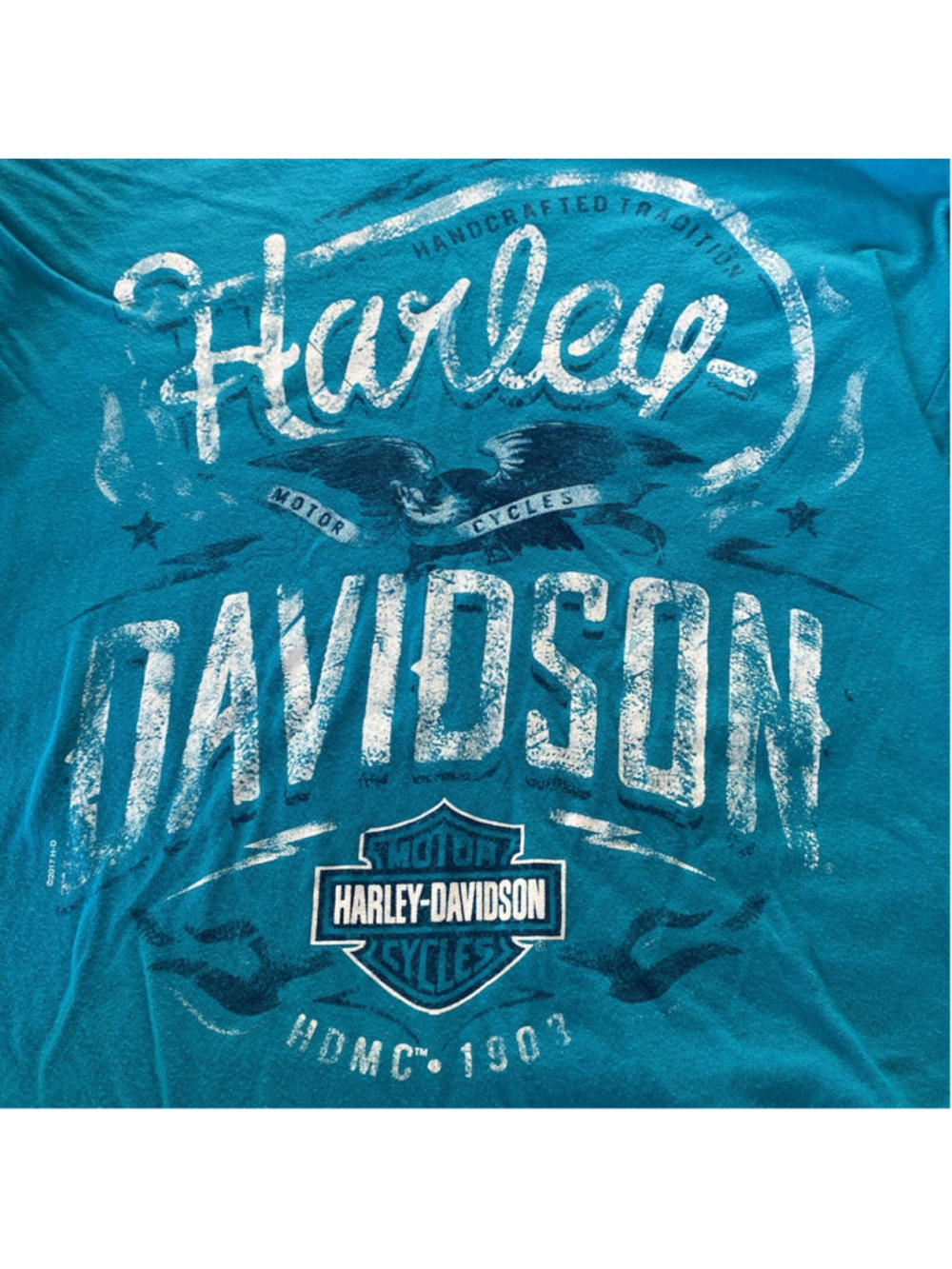 Harley Davidson Womens T-Shirt Blue Long Sleeve 100%Cotton El Paso, Texas Small - Picture 2 of 5